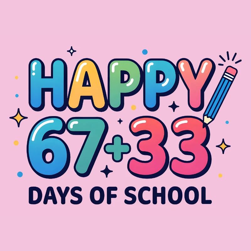 Happy 100 Days School Math Equation 