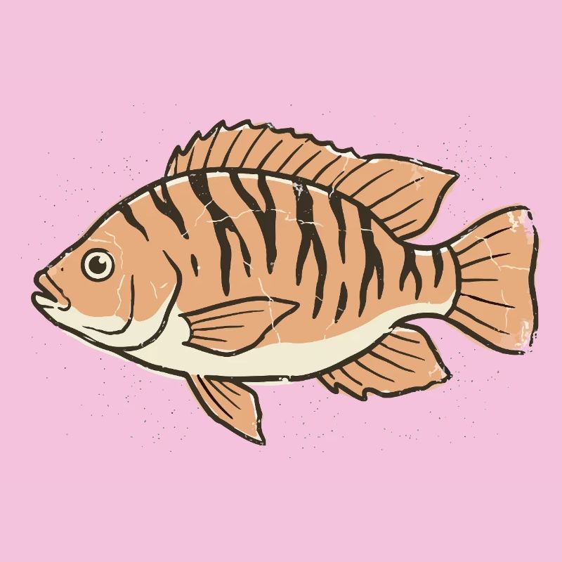 Orange Stylized Tiger Stripe Fish