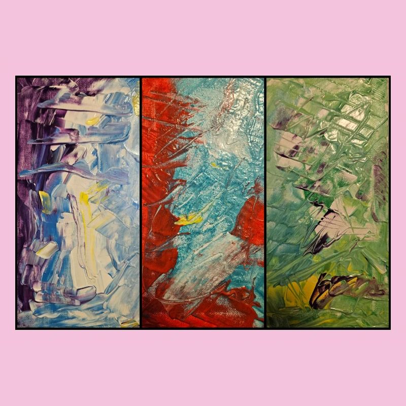Triptychon Farbfluss