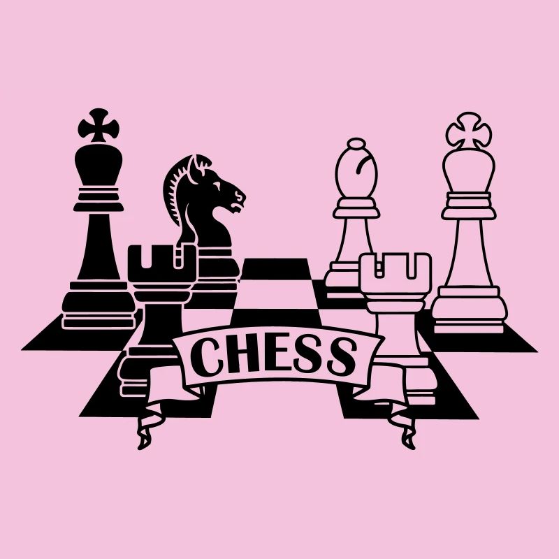Schachfiguren mit Text CHESS