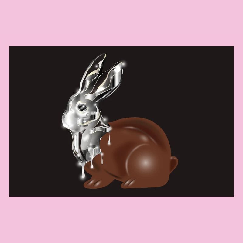 Chocolate Easter bunny in high-gloss chrome look