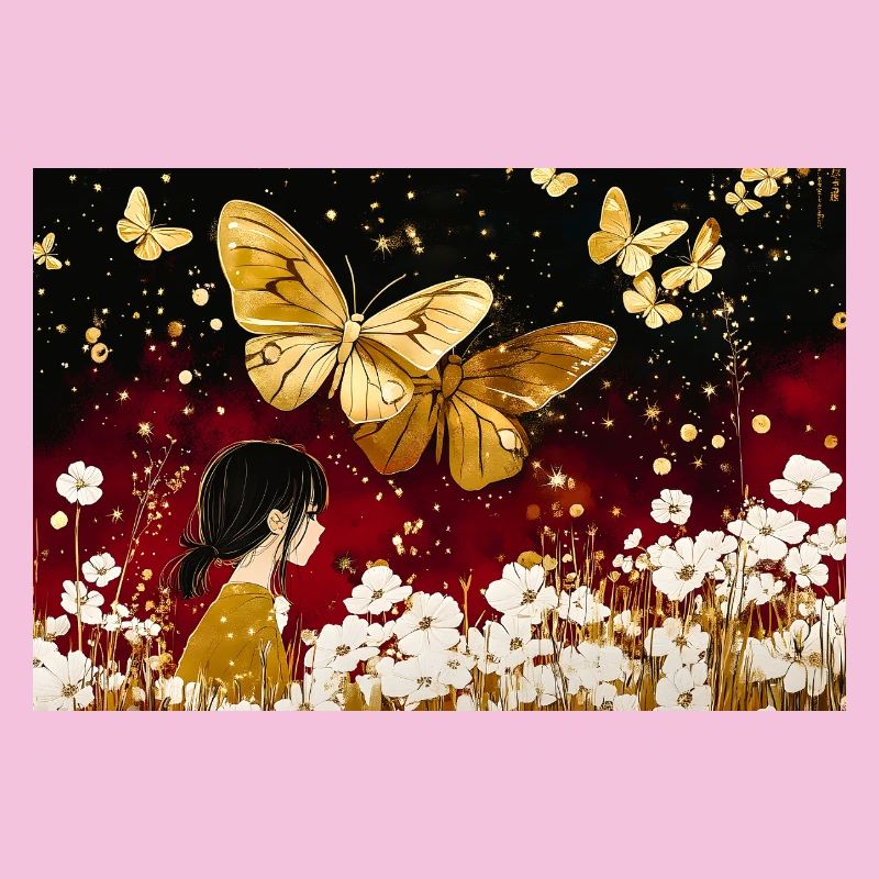 Goldene Sternfee und Schmetterlinge