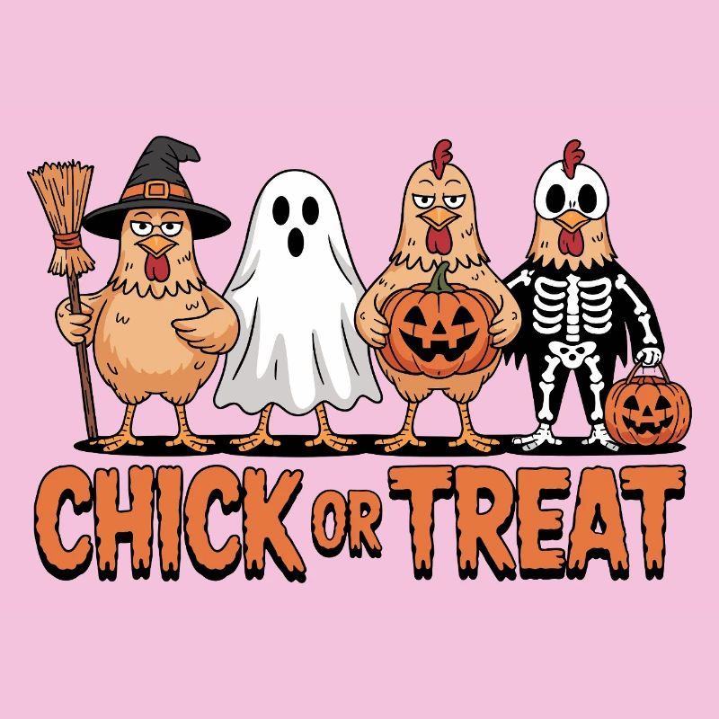 Chicken Ghost Pumpkin Costume Print