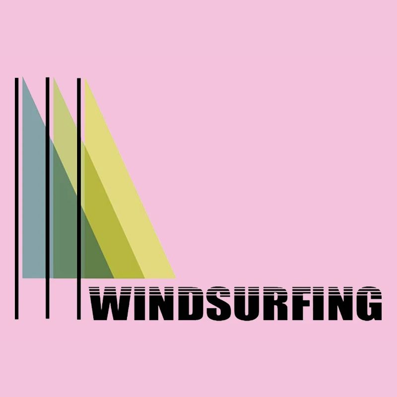Windsurfing lettering with graphics