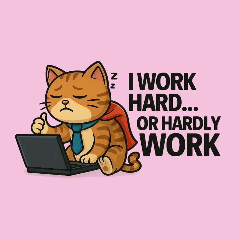 Cat Procrastinator at Work
