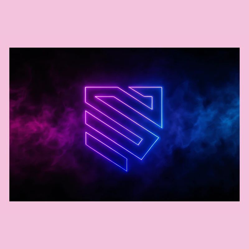 Neon Geometric Shield Logo