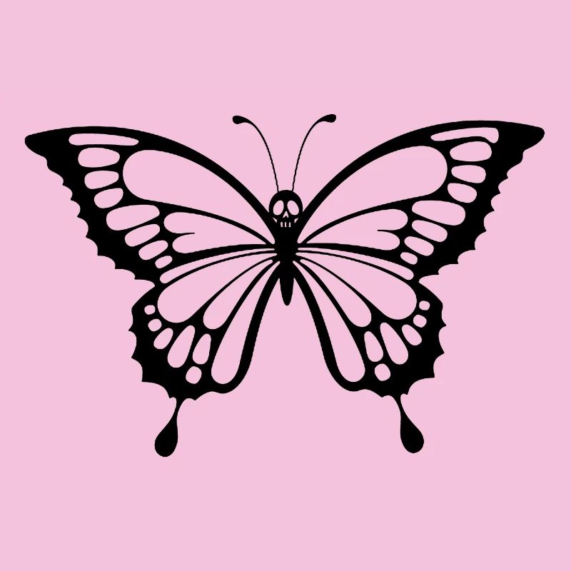 Crâne et papillon noir