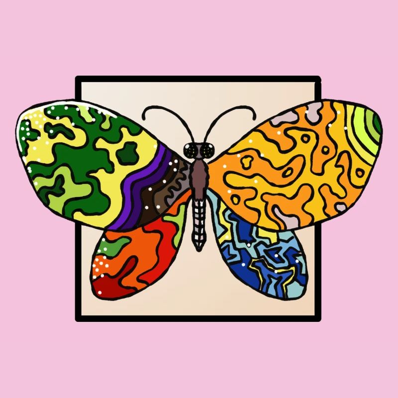 Papillon Psyédélique Multicolore