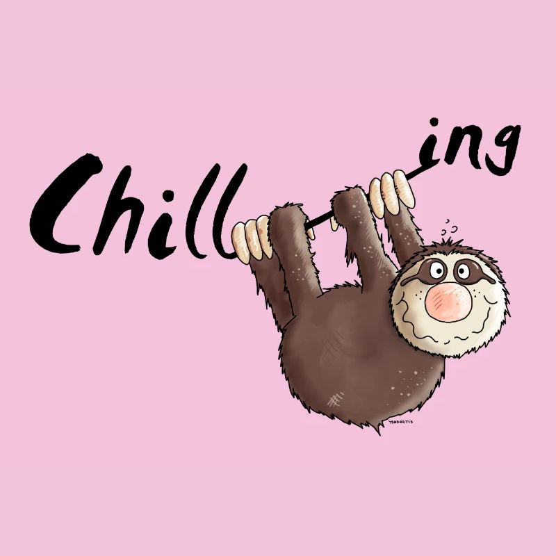 "Chilling" - Sloth - Cartoon