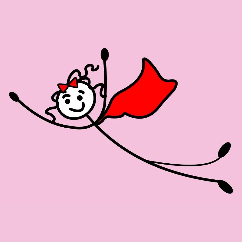 Fliegende Superfrau oder mit rotem Umhang