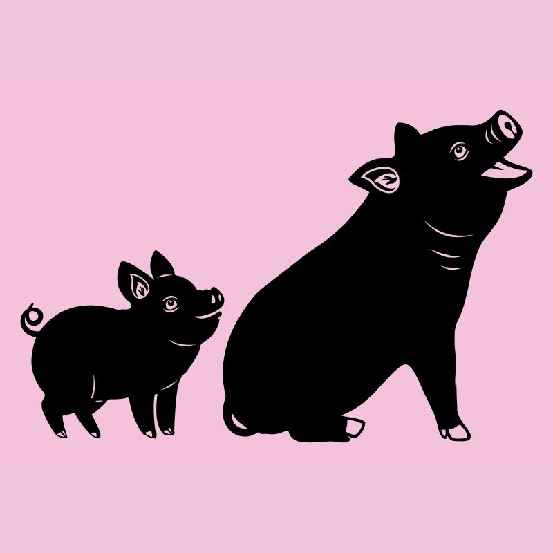 Mutterschwein mit Ferkelschattenbild