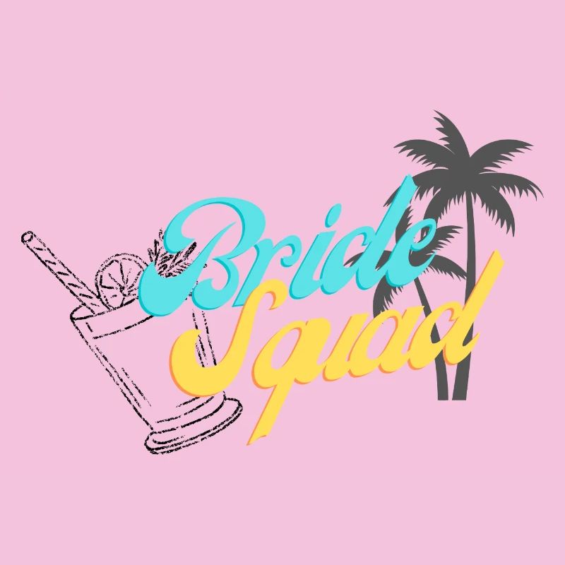 Bride Squad Tropical Sunset Design