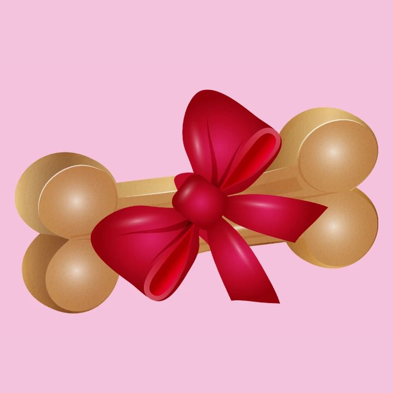 Gift Chew Bone with Red Ribbon