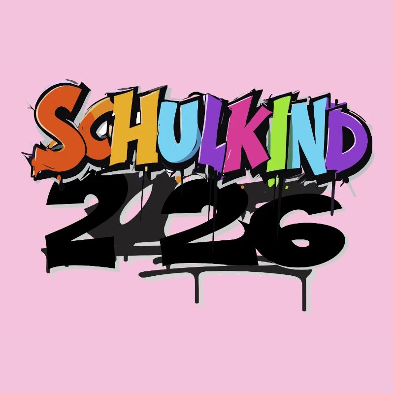 Schulkind 2026 Graffiti Design Schulbeginn
