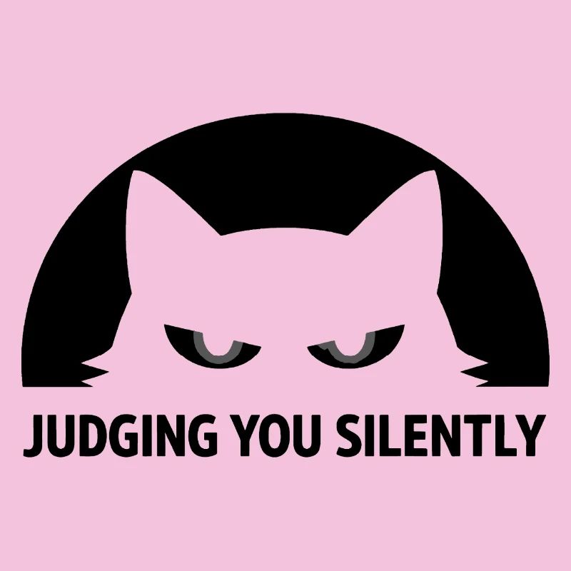 Cat Silent Judgment Black Humor