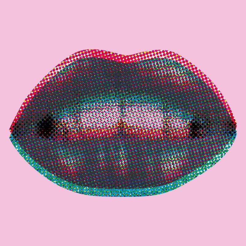 Dotted neon lips