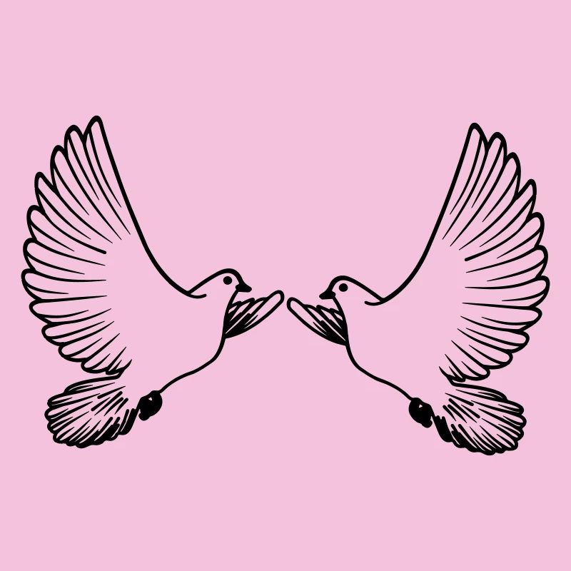 Two pigeons transparent