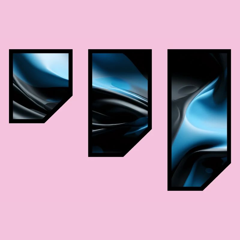 Fluid Blue Black Abstract Pattern