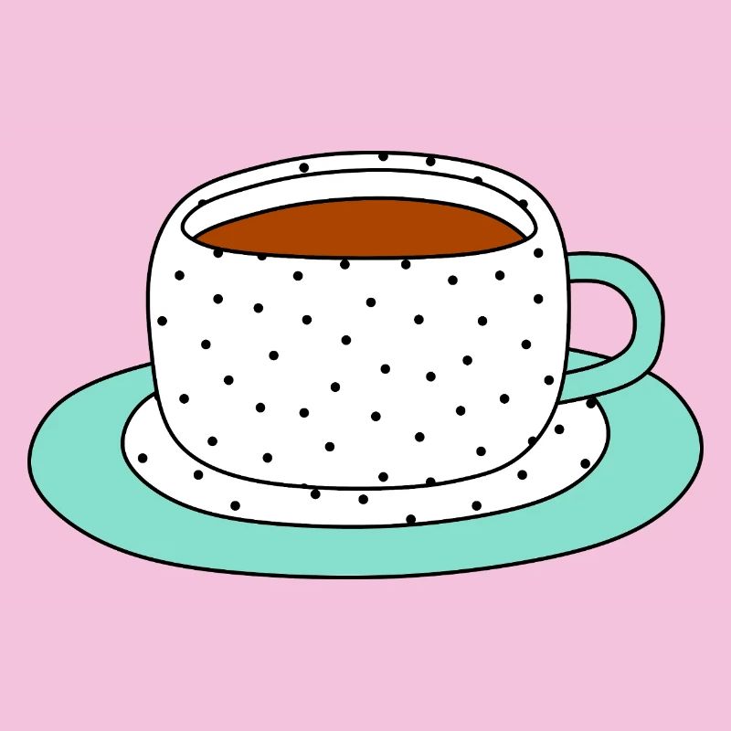 Conception de tasse et de soucoupe à pois