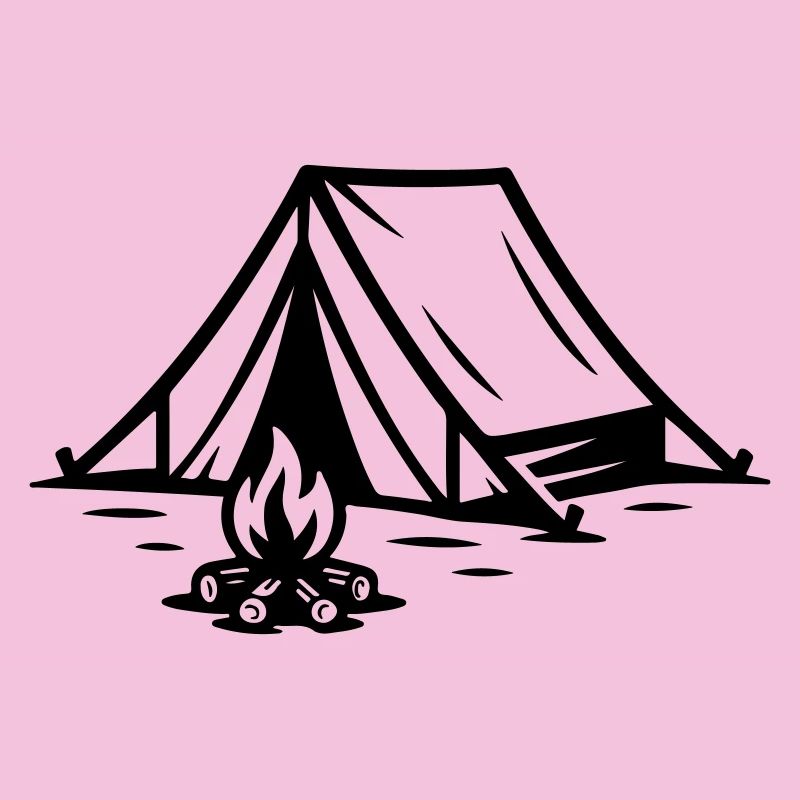 Feu de camp sous tente