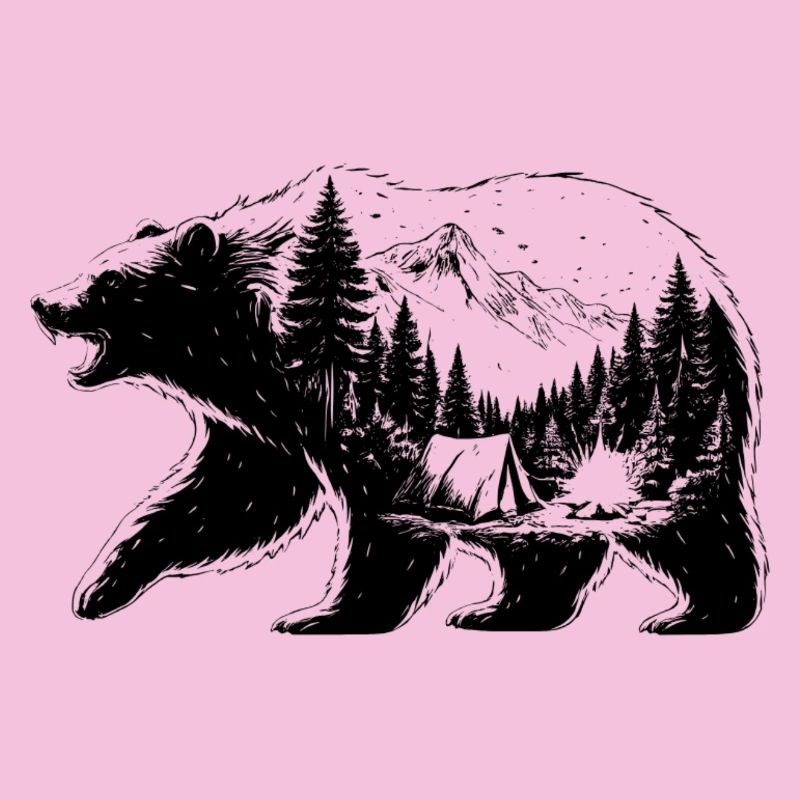 Bear camping landscape