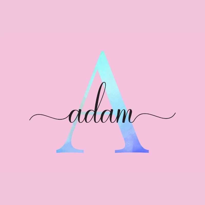 A| Monogramm | Name | Adam | Watercolor