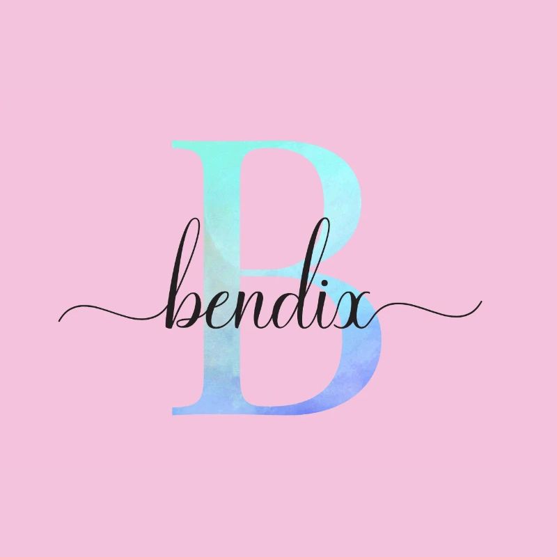 B| Monogramme | Nom | Bendix | Aquarelle