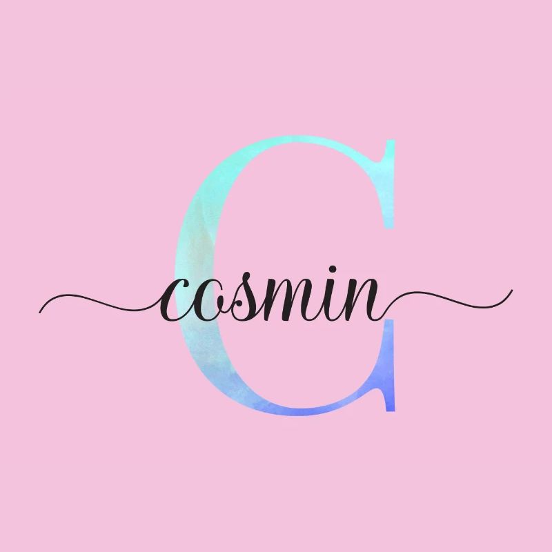 C| Monogramme | Nom | Cosmine | Aquarelle