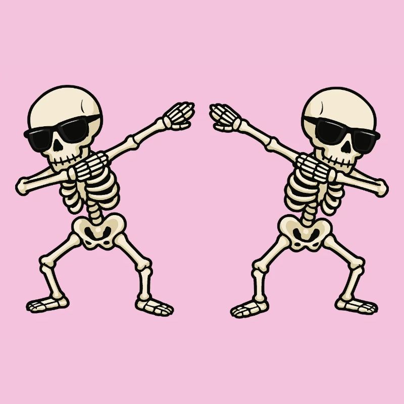 Skeleton Dance Duo with Sunglasses