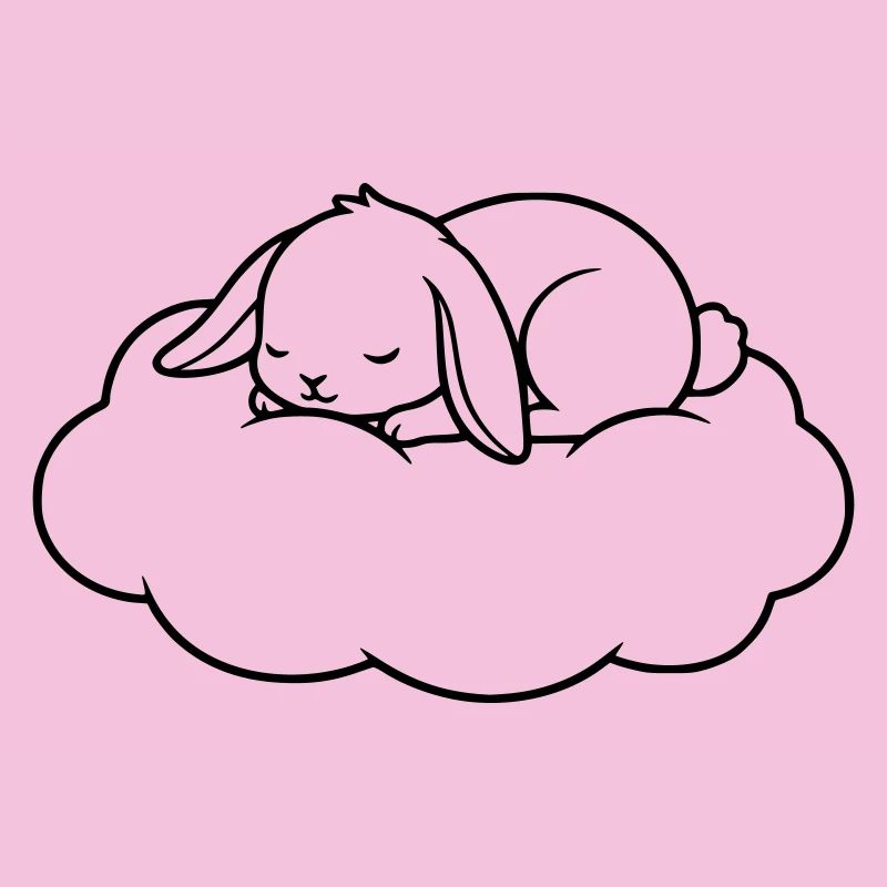 Vecteur de contour de nuage de Sleeping Bunny