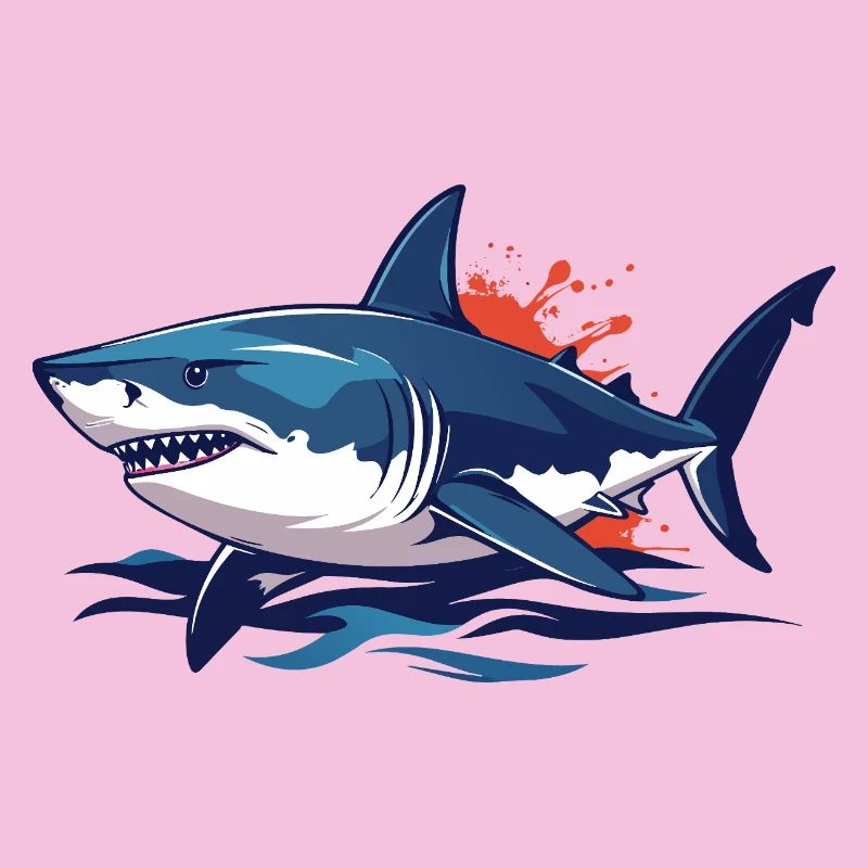Motif dangereux de sang de requin éclaboussé