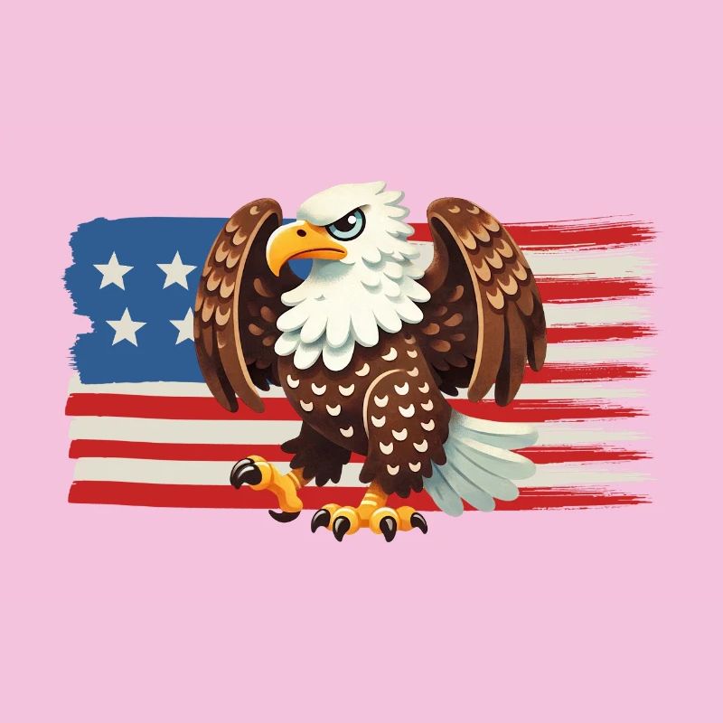 Aigle de la Liberté sur le drapeau américain