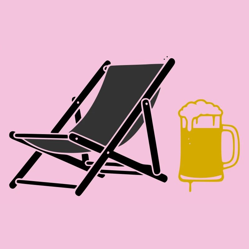 Beach Chair Beer Colored Vector