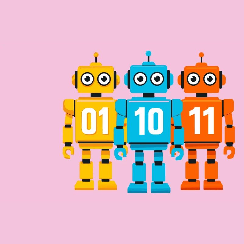 Robot 01 10 11 – Conception Sci-Fi Binaire