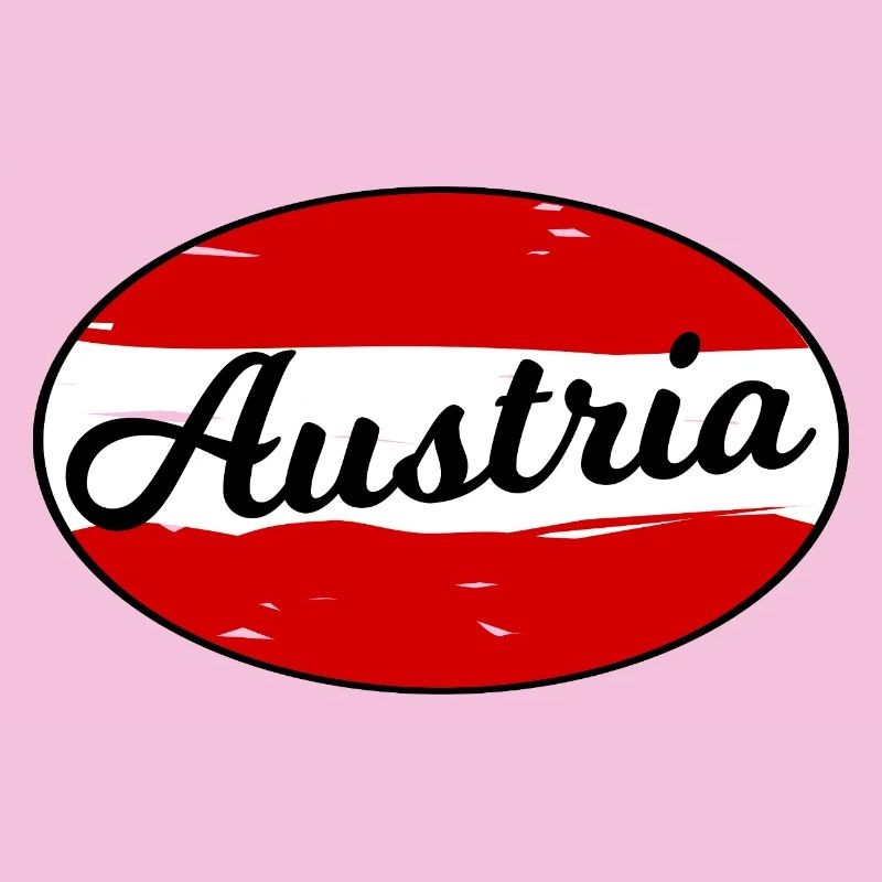 Austria Script Logo on Red