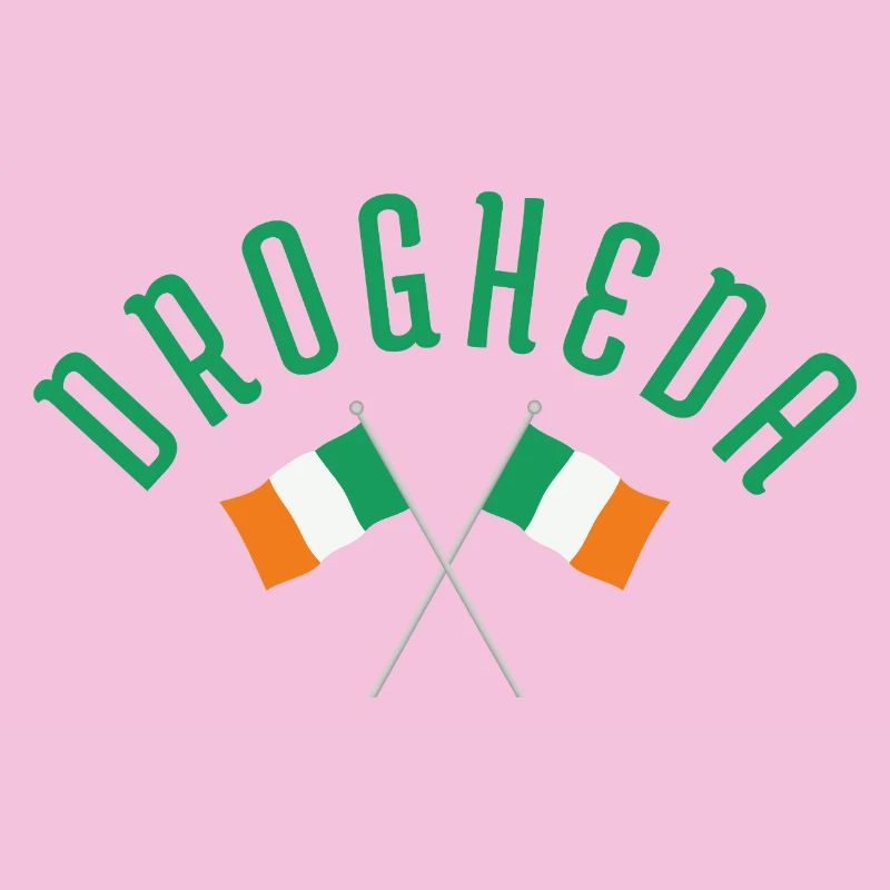 Drogheda Crossed Irish Flags Emblem