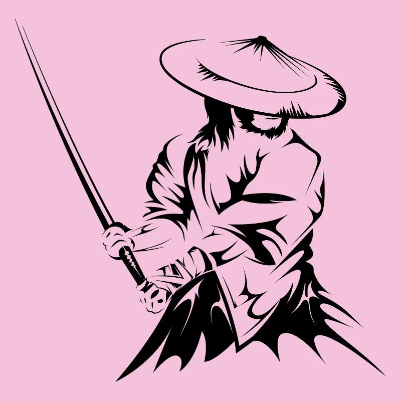samurai sword fighter present geschenk art work