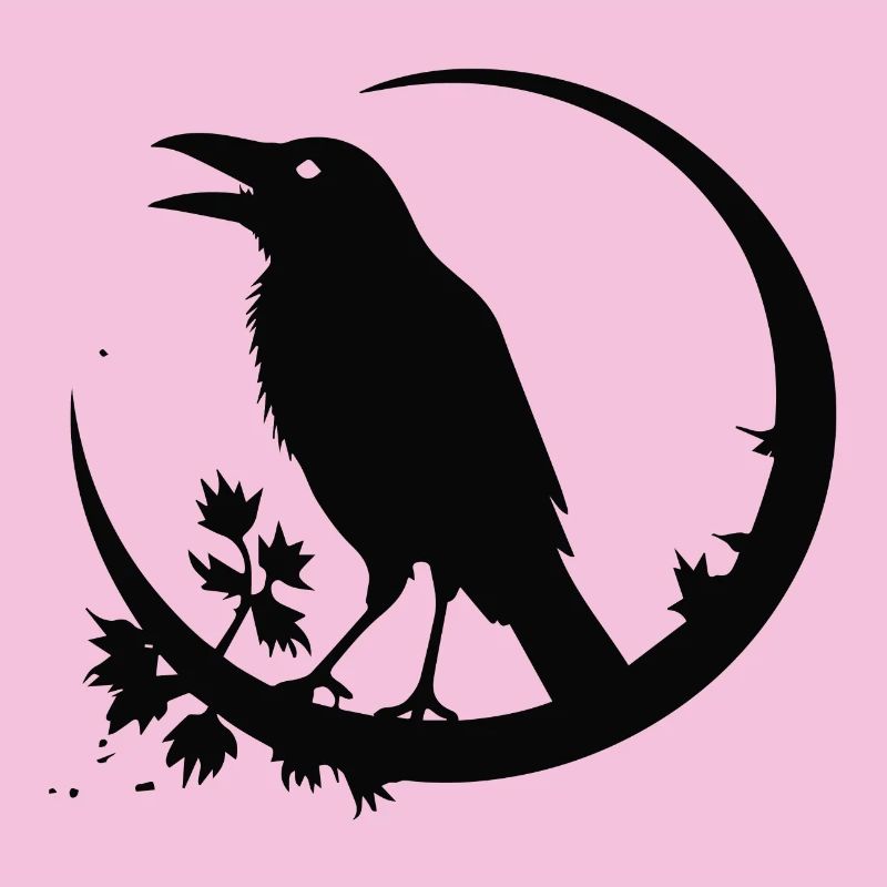 Corbeau dans la lune