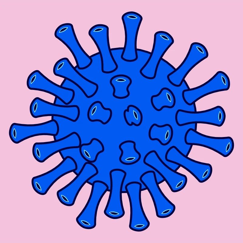 Illustration de la molécule bleue de Covid