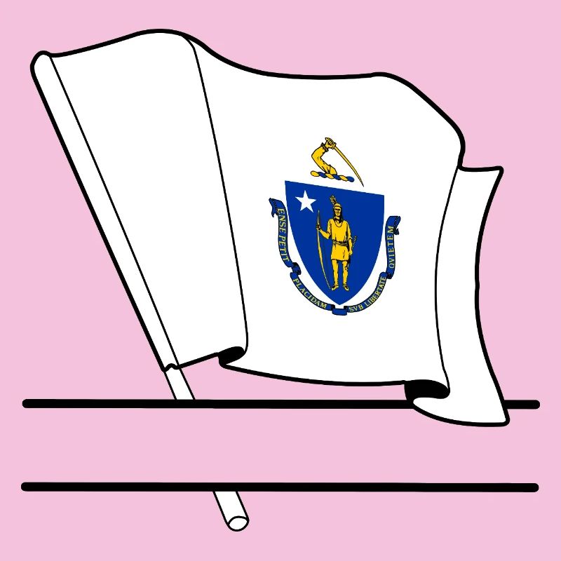 Flag Massachusetts text banner