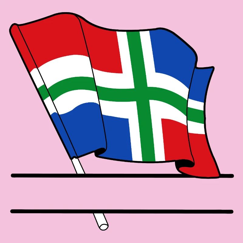 Drapeau Groningue bannière de texte