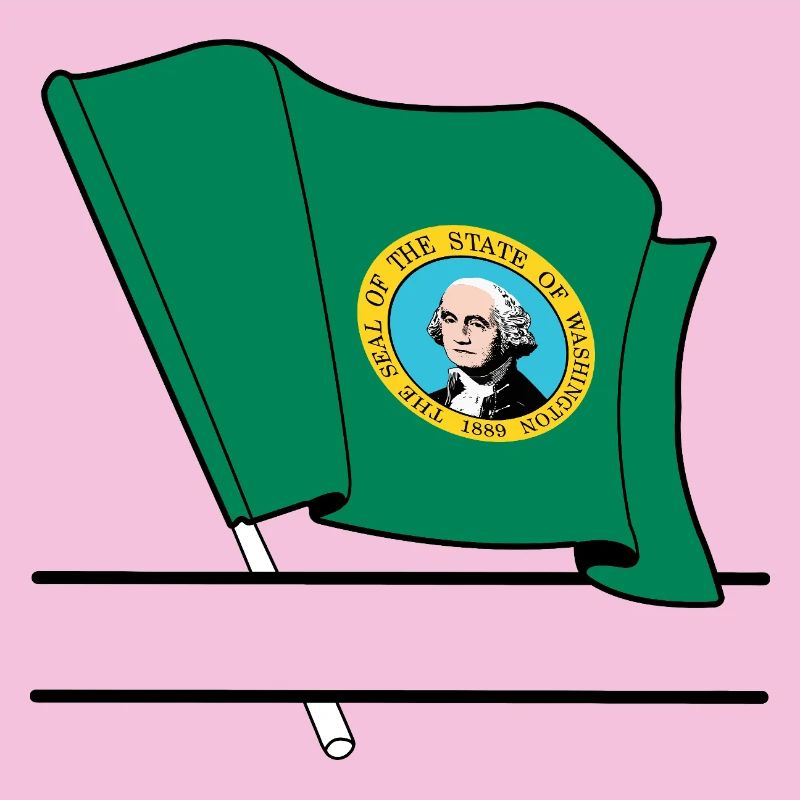 Flag Washington text banner