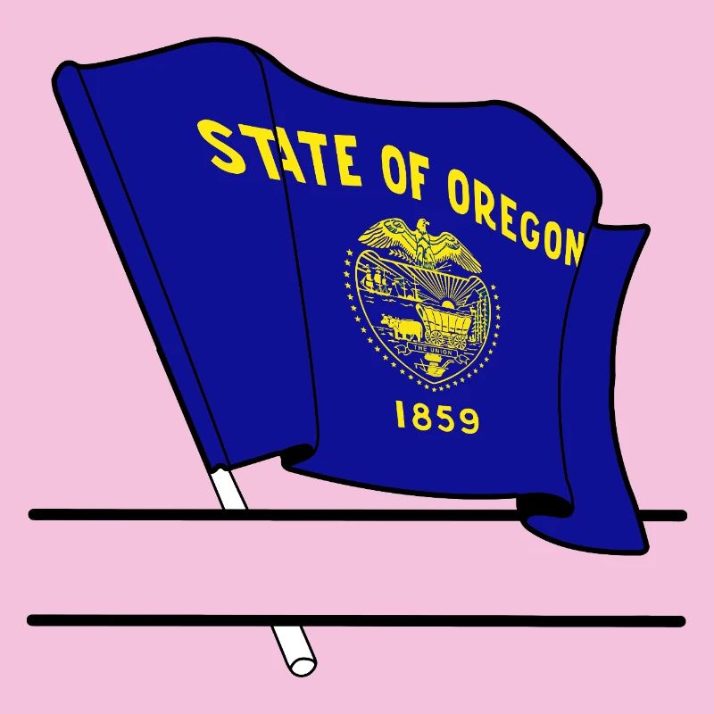 Drapeau Oregon texte bannière