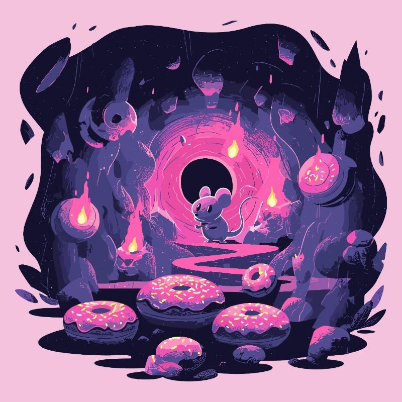 Grotte de souris néon avec beignets