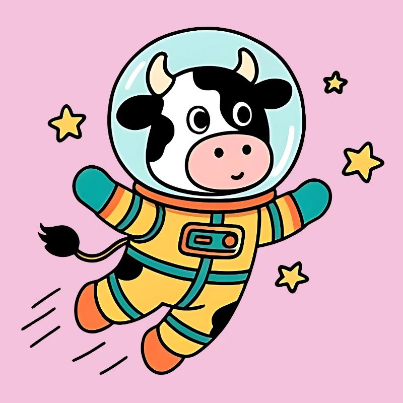 Vache Astronaute dans l'espace