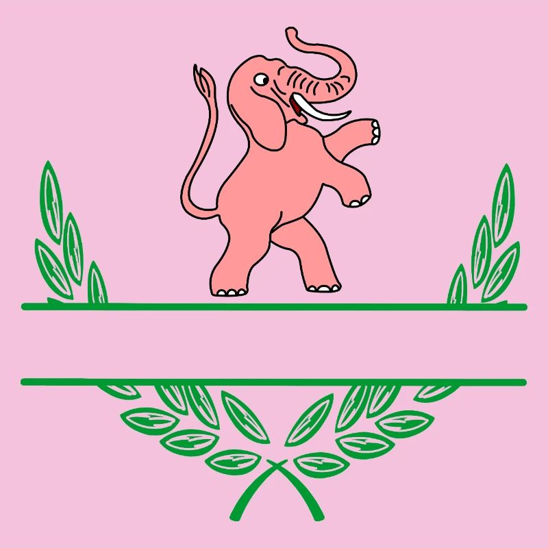 Éléphant rose avec espace de noms