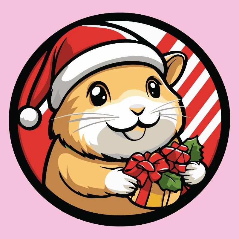 Hamster with Christmas gift