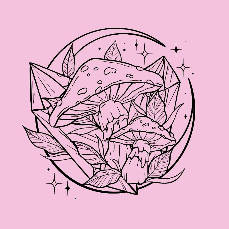 Witchy Toadstool with Magic Crystal
