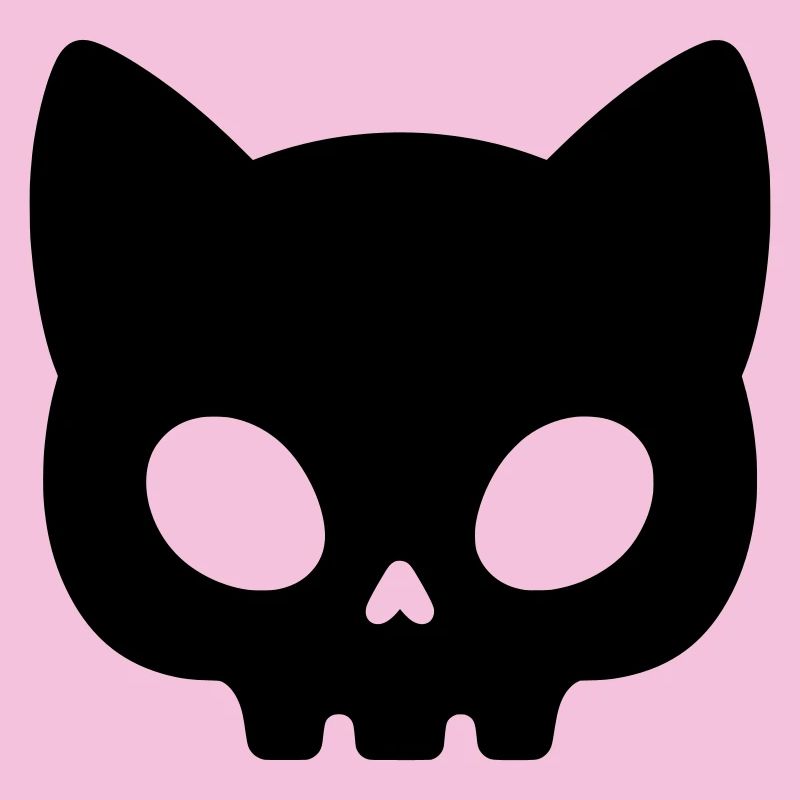 Silhouette de crâne de chat | Masque gothique mignon