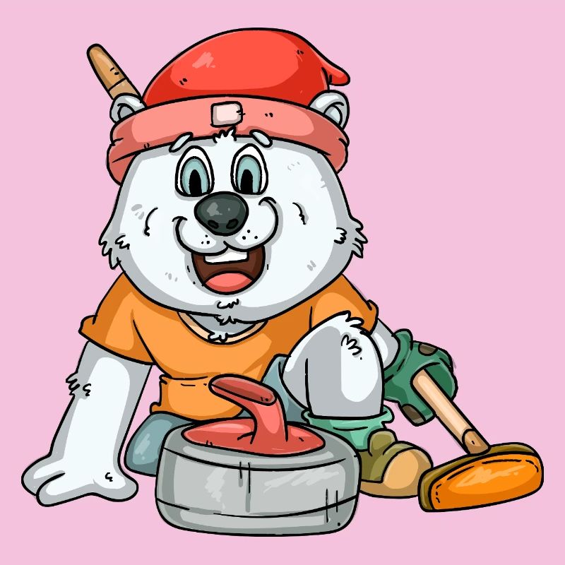 Curlingspieler Eisbär